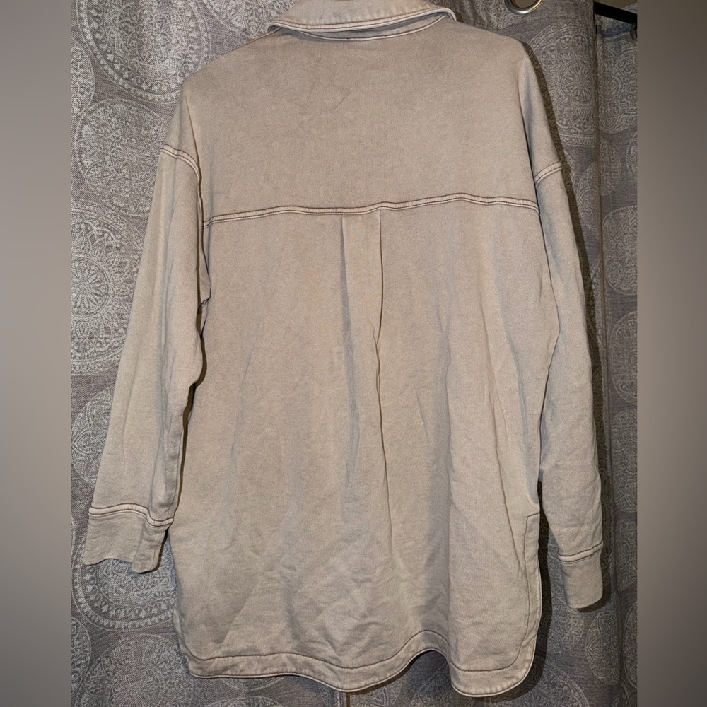 Maurices Tan Button-Up Shacket - Picture 2 of 4